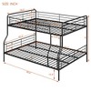 NicBex Full XL Over Queen Bunk Bed ,Metal Loft Bed with Guardrails and Ladder for Bedroom,Split Into 2 Beds,Black/White - 3 of 4