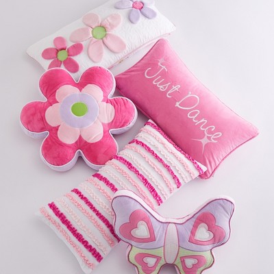 Hot Pink Embroidered Just Dance Kids Pillow