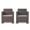 Christopher Knight Home Johns Outdoor Polypropylene Club Chairs with Cushions (Set of 2) - 2 of 4