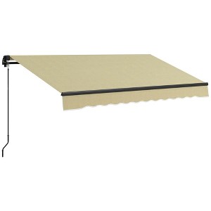 Resenkos Patio Awning, Outdoor Sun Shade Shelter Cover Awnings,13' x 10' Electric Awning, Retractable Awning with LED Lights and Remote Controller, - 1 of 4