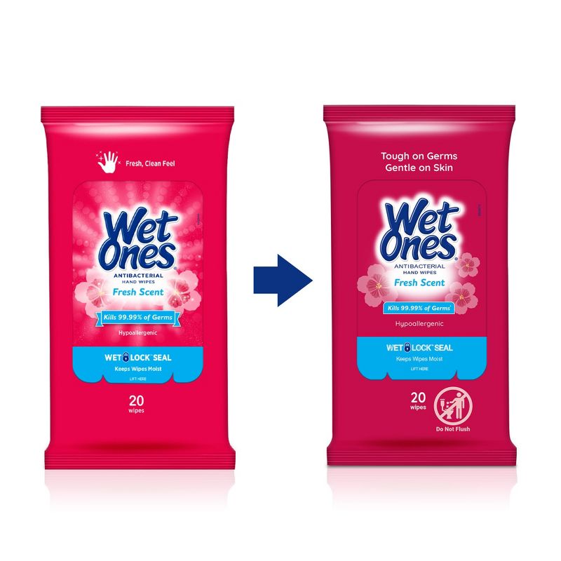 Wet Ones Antibacterial Hand Wipes Travel Pack - Fresh - 20ct, 5 of 13