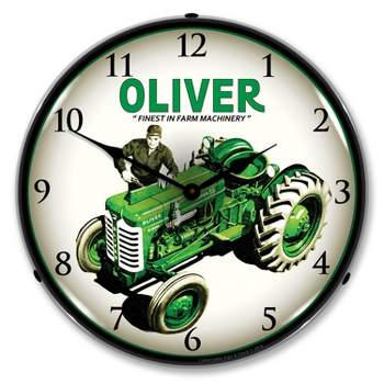 Collectable Sign & Clock | Oliver Super 55 Farm Tractor LED Wall Clock Retro/Vintage, Lighted