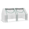 CAVINAS 6'x 3' Galvanized Raised Garden Bed with Mini PVC Greenhouse Cover Garden Sheds with Roll-Up Windows - 4 of 4