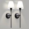 DORESshop 6 in. 1-Light Black/Gold Wall Sconce Wireless Remote Control Dimmable Wall Light for Bedroom Living Room (2-Pack) - 2 of 4