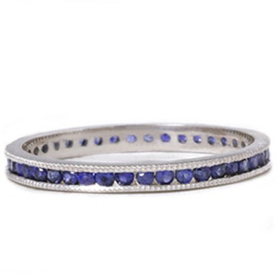 Pompeii3 1/2ct Channel Set Sapphire Eternity Ring 14K White Gold