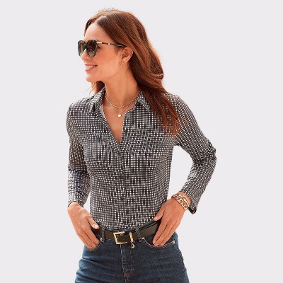 Women's Plaid Button Down Top - LASCANA