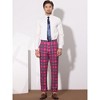 Lars Amadeus Men's Plaid Printed Regular Fit Flat Front Work Prom Dress Pants - 3 of 4