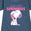 - Peanuts - Just Add Sprinkles Graphic Short Sleeve Fleece Dress - 2 of 4