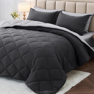 BAGOKIE 5/7 Pieces Comforter Set Reversible Bed in a Bag for All Season - 1 of 4