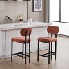 NicBex Set of 2 Bar Stools for Kitchen Island,26 inch Upholstered Counter Bar Stools with Black Metal Legs,Bar Chairs for Dining Rooms,Kitchens - 2 of 4