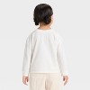 Toddler Girls' Long Sleeve Relaxed T-Shirt - Cat & Jack™ Cream - 3 of 4