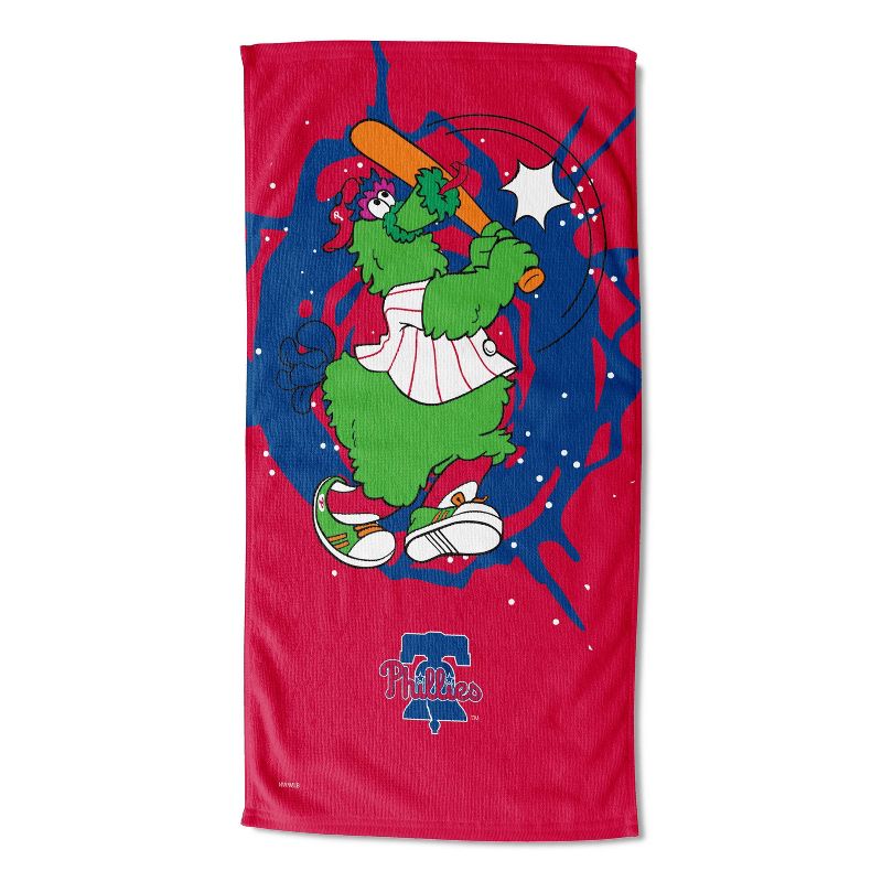 30&#34;x60&#34; MLB Philadelphia Phillies Mascot Printed Beach Towel, 1 of 4