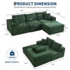 Jojoka 108'' Modular Sectional Sofa, Corduroy Deep Seat Couch with Chaise and Memory Foam, No Assembly Needed - 2 of 4