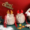 5 Pcs Christmas Drawstring Candy Bags Multi-purpose Velvet Pouches 2 Colors Christmas Candy Antlers Bag Xmas Wrapping Bags for Christmas Party - 2 of 4