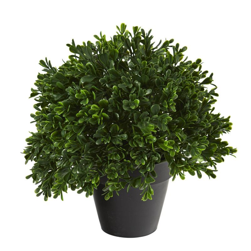 10&#34; Indoor/Outdoor Boxwood Topiary Artificial Plant - Nearly Natural, 1 of 5