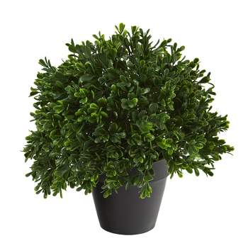 10" Indoor/Outdoor Boxwood Topiary Artificial Plant - Nearly Natural