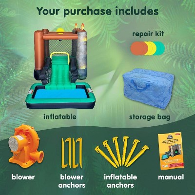 Jurassic World Inflatable Bounce House with Water Slide and Pool