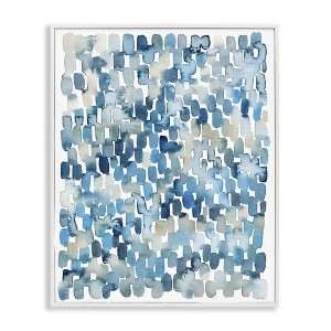 Stupell Industries Coastal Tile Abstract Soft Blue Beige Shapes Framed Giclee Art - 1 of 4