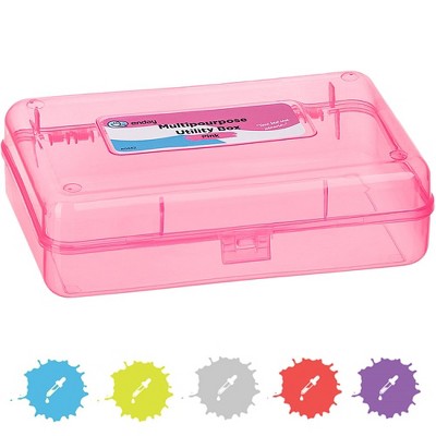  Enday Pencil Box Blue, Plastic Pencil Case, Multipurpose  Storage Utility Box Organizer with Snap Closure for Home and Office :  Office Products