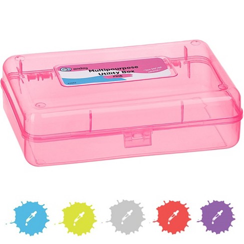 Enday Pencil Box Blue, Plastic Pencil Case, Multipurpose Storage Utility  Box Organizer with Snap Closure for Home and Office