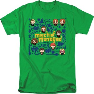 Harry Potter Mischief Managed Chibis Adult T-Shirt Kelly Green - 1 of 4
