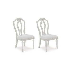 Signature Design by Ashley Montelaine Upholstered Dining Chairs - Vintage-Inspired Antique White (Set of 2) - 1 of 4