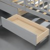 Mshliw Twin Size Wooden Platform Bed with LED Light, Charging Ports, Headboard Storage, Guardrail and 2 Drawers, No Box Spring Needed - 2 of 4