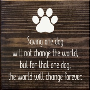 Slickblue Dog Rescue Quote Wood Sign, Routed Slot Hanging, Wall or Shelf Decor, Rustic Look, 7x7 Size, Color Options - 1 of 3
