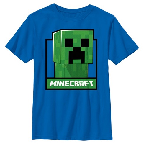 Boy's Minecraft Creeper In A Box T-shirt - Royal Blue - X Small : Target