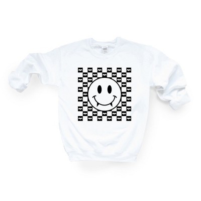 Simply Sage Market Women's Graphic Sweatshirt Halloween Bat Smiley Face