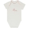 Ely's & Co.  Cotton Baby Girl Short Sleeves Bodysuits-Undershirts Pink - 3 Pack ,Stripes, Floral Dot , Butterfly - 3 of 4