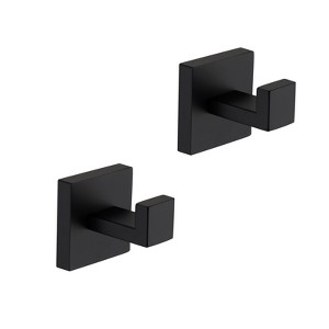 SEVOBAL Bathroom Towel Holders Elegant Stainless Steel Two Pack Wall Hooks Long Lasting Finish for Bathroom, Matte Black, 4.2"*3"*3" - 1 of 4