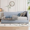 NicBex Twin/Full Size L-Shaped Corduroy Daybed,Upholstered Bed Frame for Bedroom,Living Room,Apartment,Wood Slat Support - 2 of 4