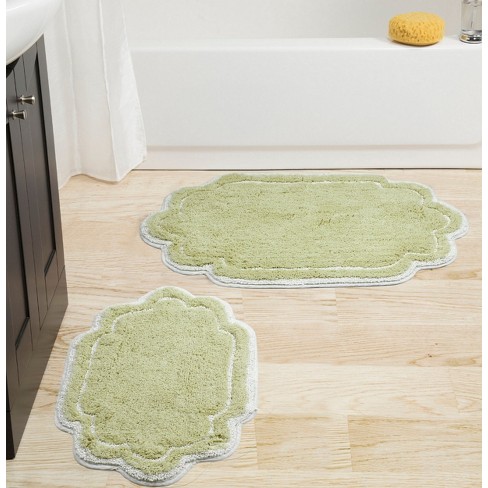 21x34 Bell Flower Collection Turquoise Cotton Floral Pattern Tufted Bath  Rug - Home Weavers : Target