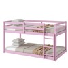 NicBex Twin Over Twin Bunk Bed with Ladder and Fence,Loft Bed with Strengthened Slats for Bedroom,Gray/White/Pink - 4 of 4