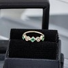 Jewelry Avalanche 20G 14K Gold Bezel Set Princess Cut Emerald & Round Diamond Nose Hoop Ring, 8mm - 3 of 4