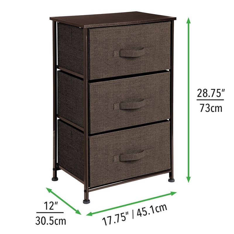 mDesign Storage Dresser Tower Furniture Unit with 3 Drawers, 5 of 6