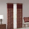 VYNXARIA 50x108" Jacquard Curtain Panel Pair£¬Faux Silk£¬Paisley Design(2 Pc Panel)£¬Red - 2 of 4