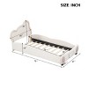 Twin Size Velvet Platform Bed With Bear-Shaped Headboard, Beds Platform With Bed-End Storage Pocket, Twin Bed Modern-Cuddlewood - 4 of 4