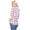 Women's Oakley Stretchy Plaid Tunic Top with Pockets - White Mark - 3 of 3