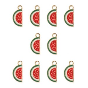 John Bead Sweet & Petite Charms 17x8mm Watermelon Slice, 10pcs - 1 of 4