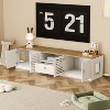 ATJafurn Entertainment Center Hidden Cat Litter Box Enclosure For 85inch Tv, Included Tv Stand And Glass Cabinet, Furniture Style Cat House - 2 of 4
