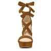 Allegra K Women's Open Toe Soft Insole Lace Up Platform Block Heel Sandals - 2 of 4