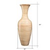 Hasting Home Handcrafted 28" Tall Natural Bamboo Vase, Decorative Classic Floor Vase for Silk Plants, Flowers, Filler Decor - 2 of 4