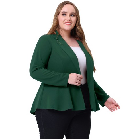 Agnes Orinda Women's Plus Size Winter Zipper Drawstring Waist Long Sleeve  Utility with Pockets Fashion Jackets Army Green 1X