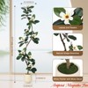 Artificial Magnolia Tree, 5ft/6ft/7ft Tall Fake Plants w/ White Planters, Artificial Plants Indoor w/ 7/8 Pcs Magnolia Flowers - 3 of 4