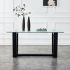 CENGHU Modern Minimalist Glass Rectangular Dining Table for 6-8, Tea Table, Coffee Table with MDF Trapezoid Bracket for Dining Room, Meeting Room - 2 of 4