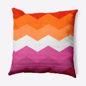 16"x16" Pride Flag Chevron Square Throw Pillow Orange/Pink - e by design - 1 of 4