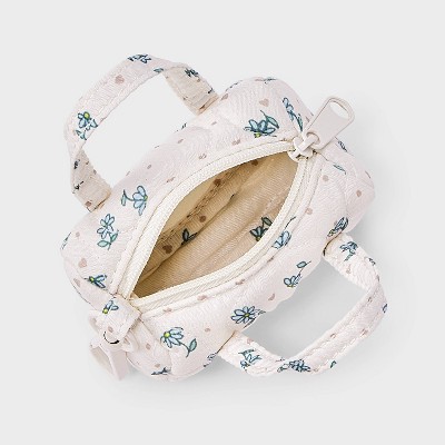 Брелоки Art Class Girls' Floral Mini Duffle Bag Charm - art class™ Cream/Blue — фото 4