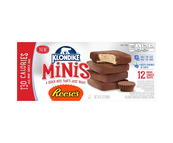 Klondike Minis Reese's Peanut Butter Ice Cream Bars - 12ct